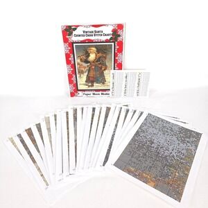 Vintage Santa Counted‎ Cross Stitch Chart Paper Moon Media 87,500 Stitches Cabin